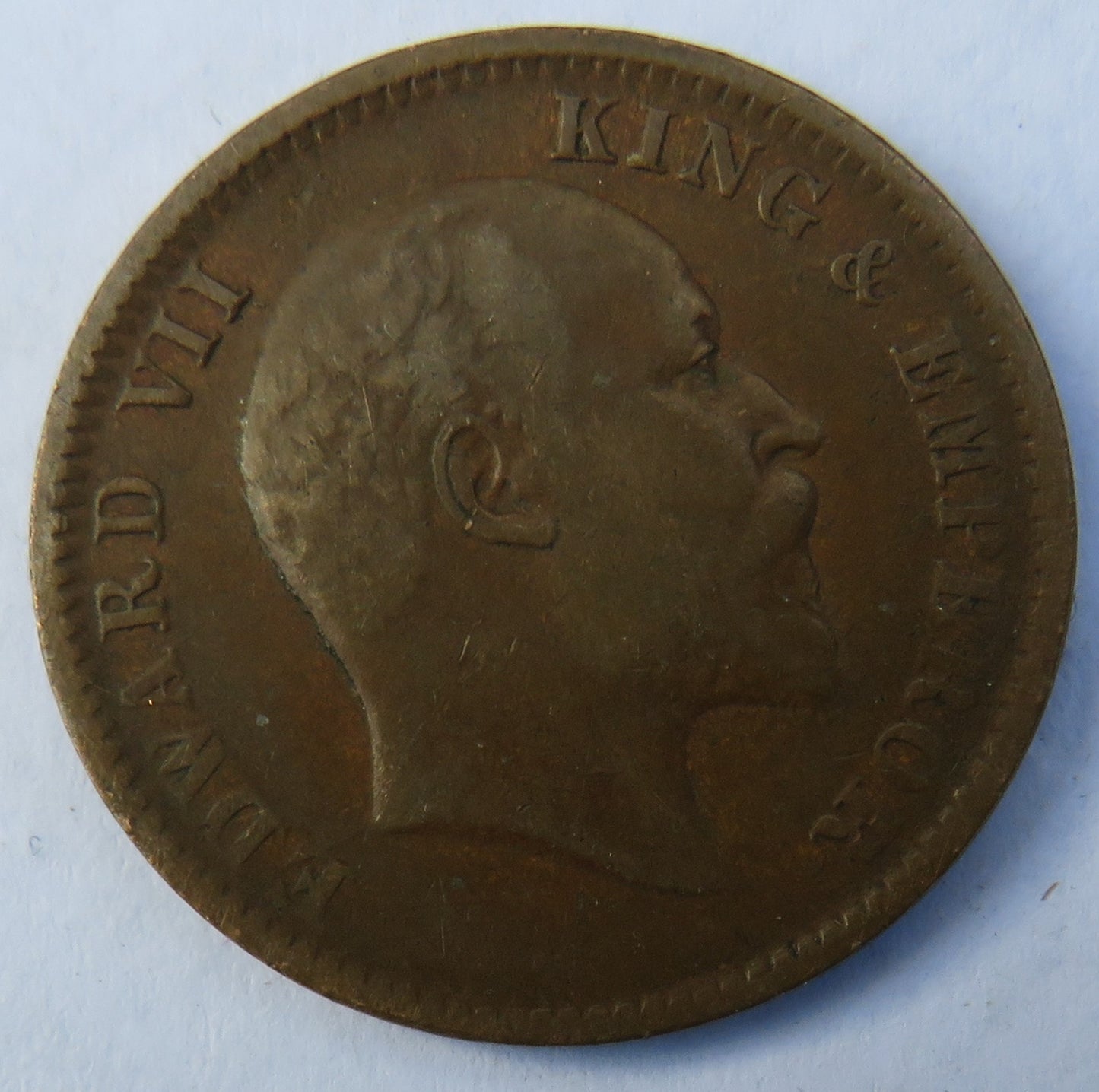 1907 King Edward VII India 1/4 Anna Coin