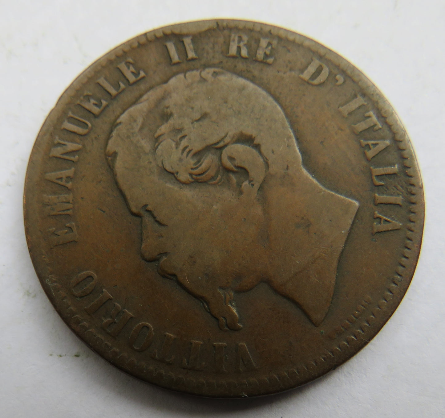1863 Italy 10 Centesimi Coin