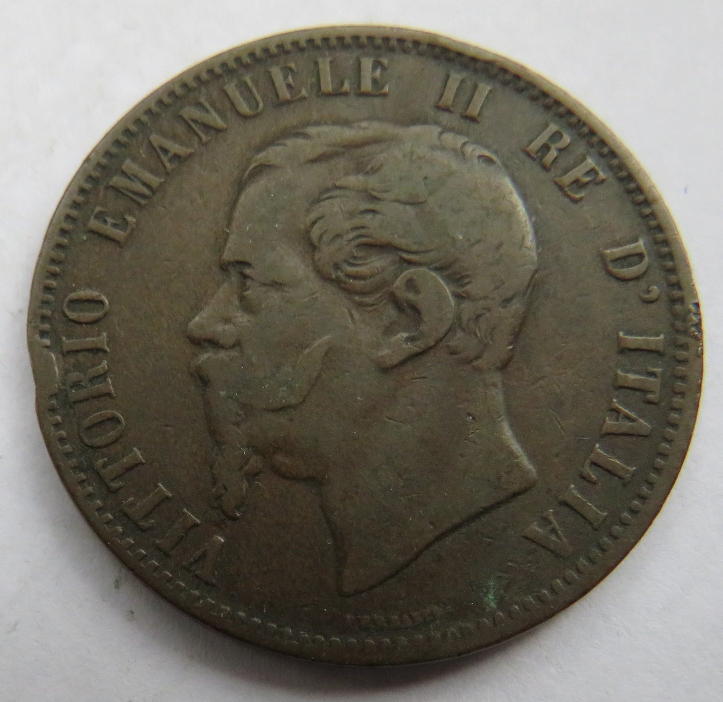 1866-H Italy 10 Centesimi Coin