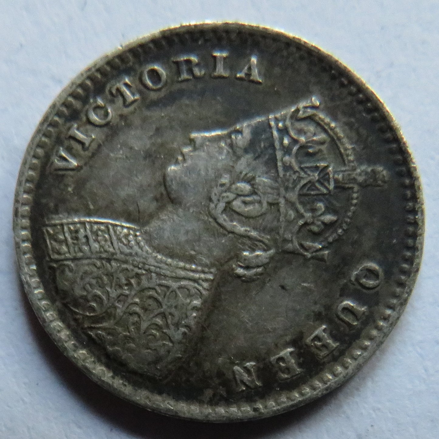 1862 Queen Victoria India Silver 2 Annas Coin
