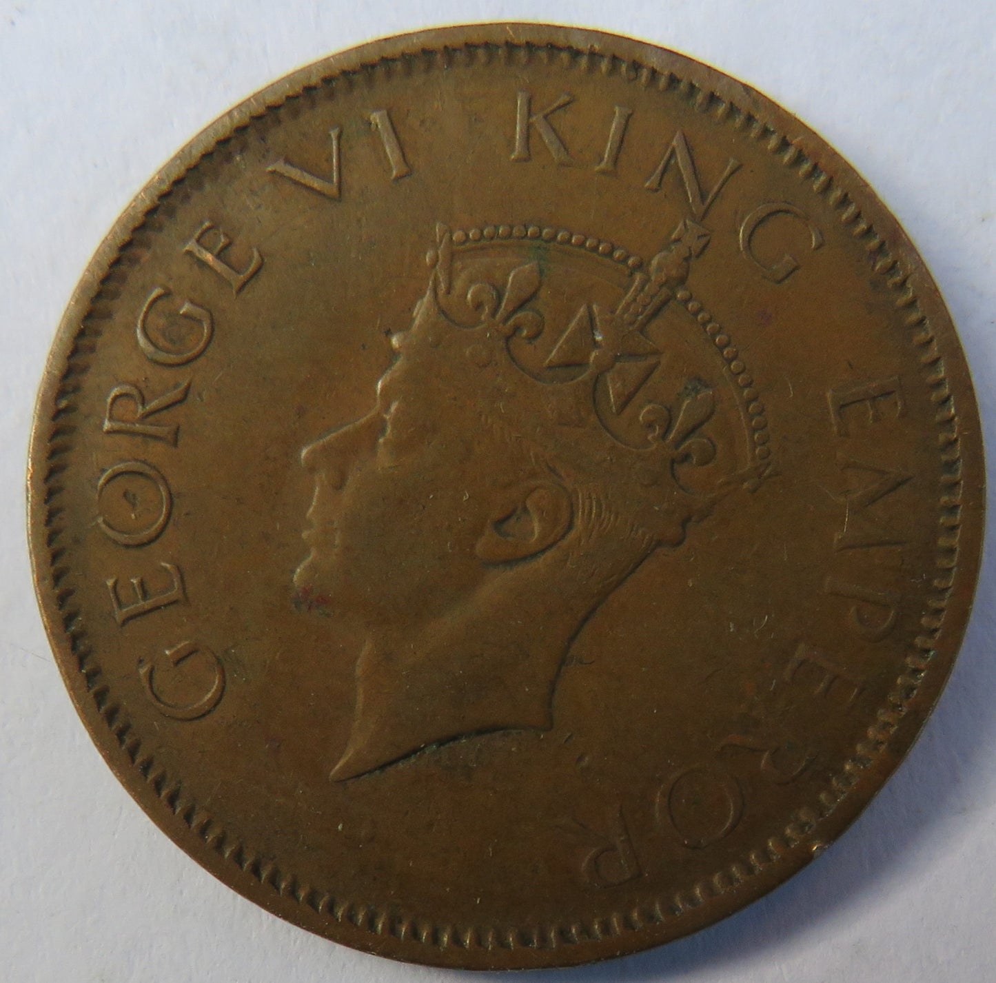 1941 King George VI India 1/4 Anna Coin