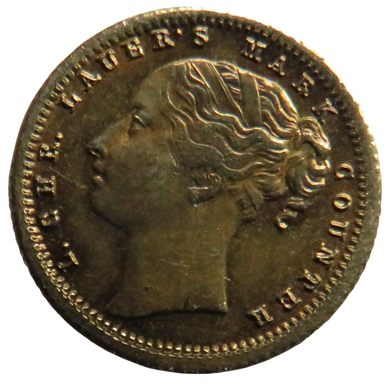 Queen Victoria Imitation of a 1/2 Sovereign By Lauer Small Coin / Token