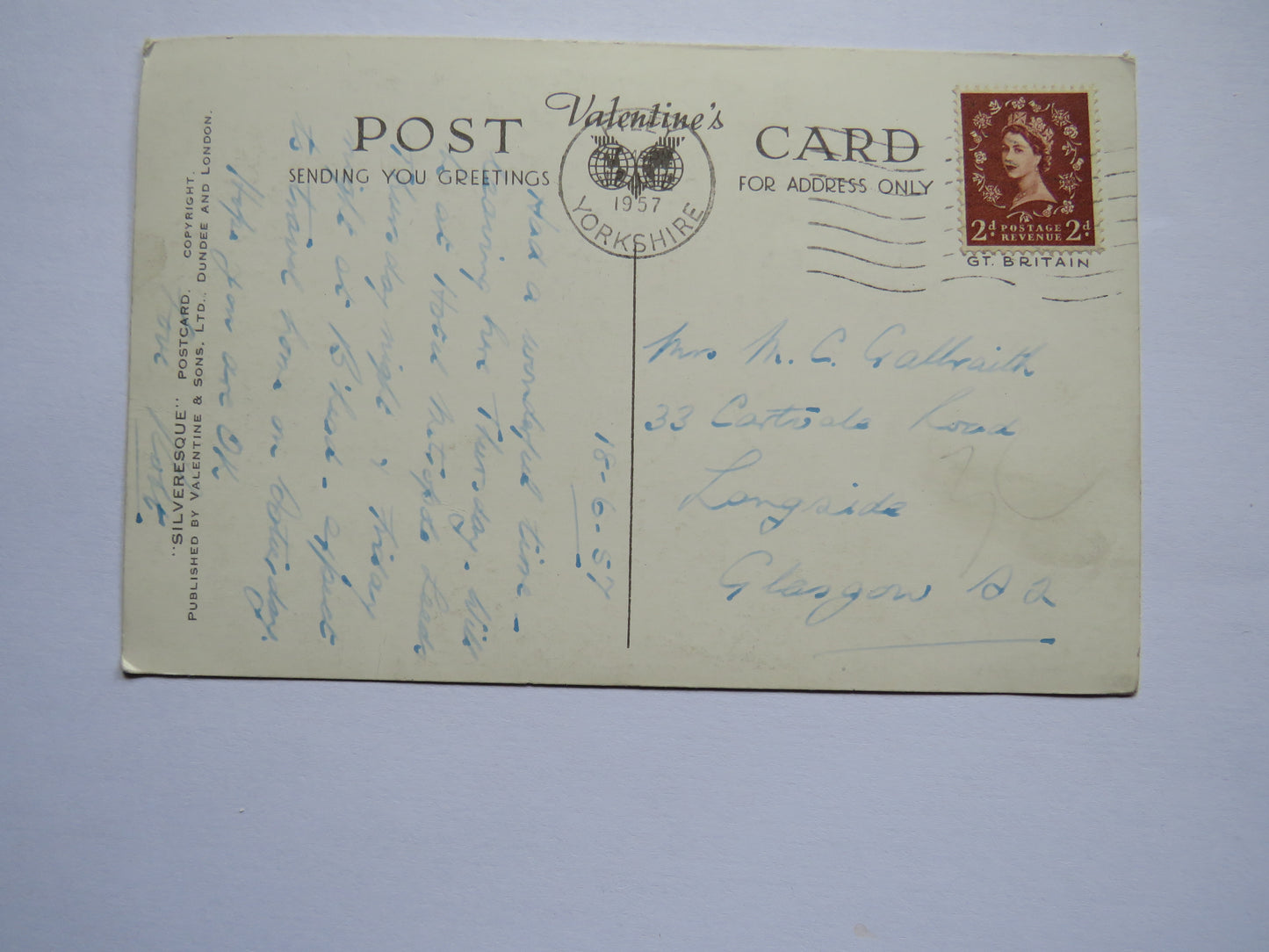 Vintage Multiview Postcard of Best of Luck from Filey, 1957