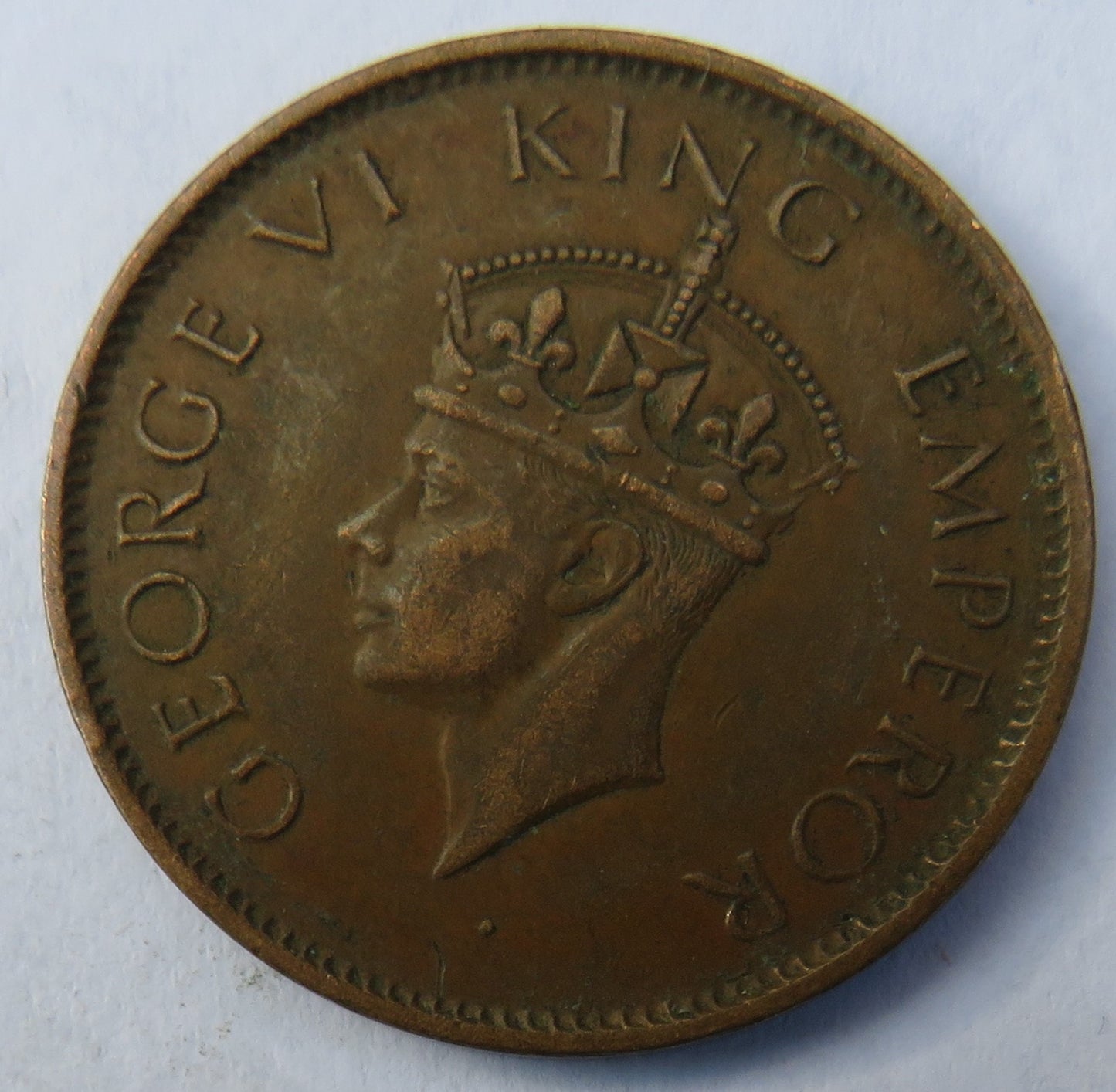 1940 King George VI India 1/4 Anna Coin