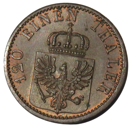 1873-C German States Prussia 3 Pfennig Coin In High Grade