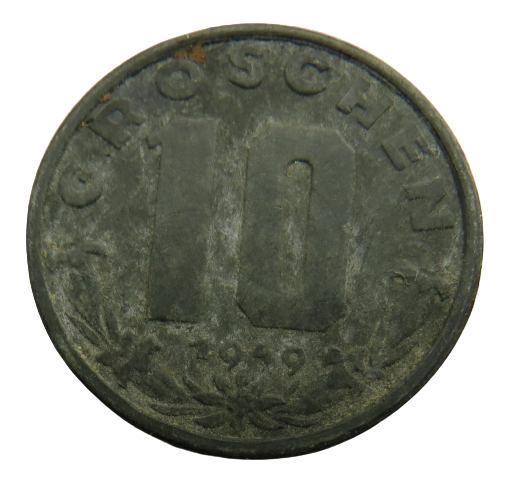 1949 Austria 10 Groschen Coin