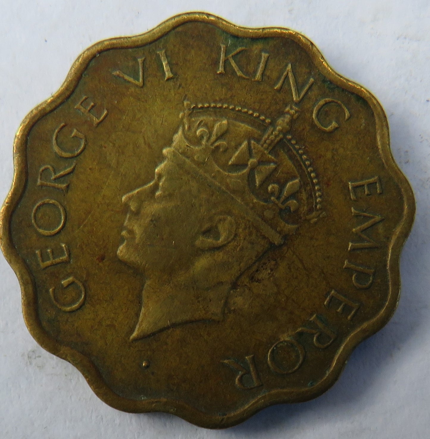 1944 King George VI India 1 Anna Coin