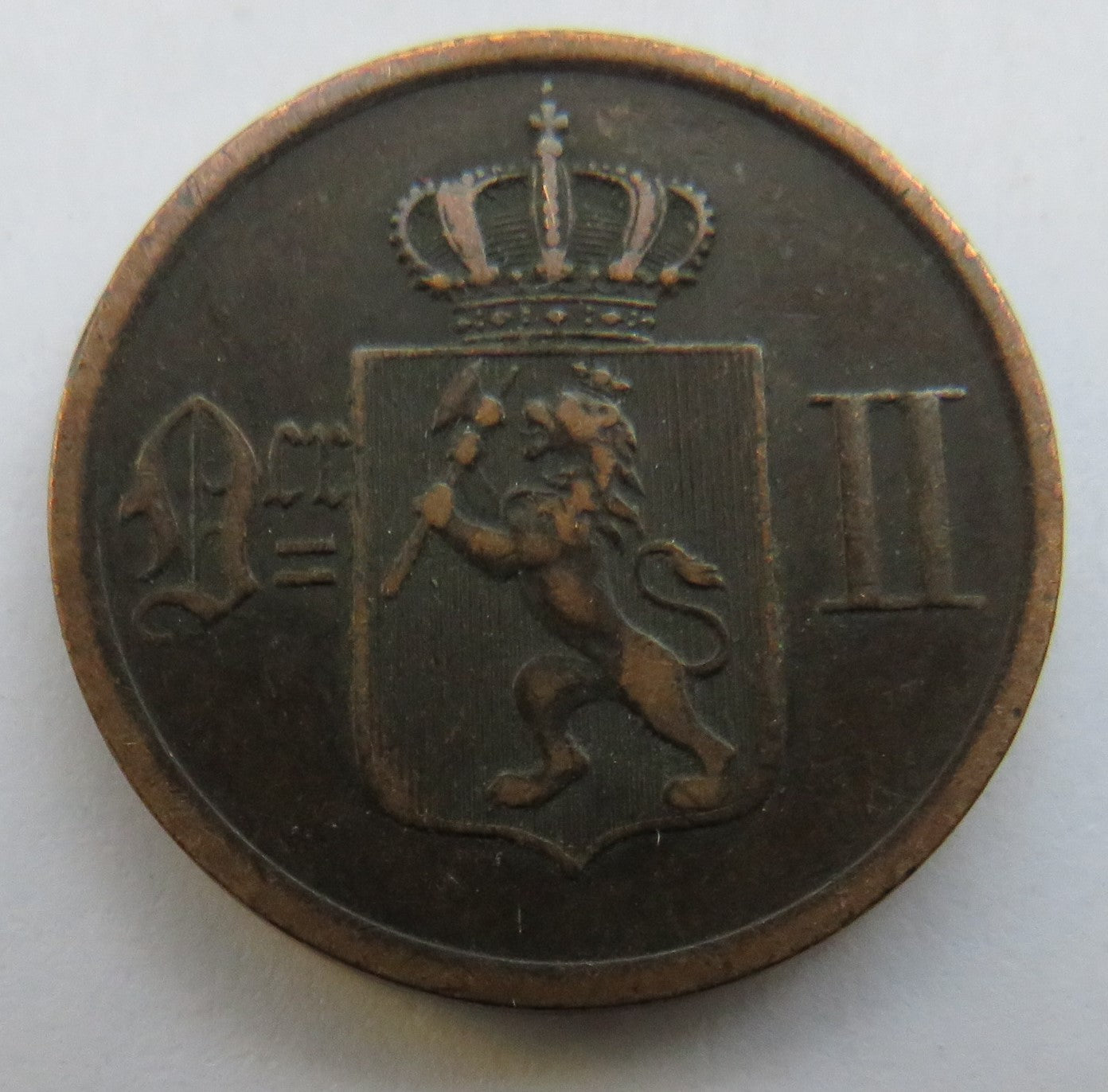 1891 Norway 2 Ore Coin