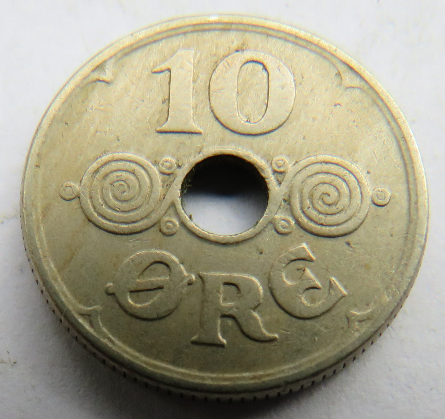 1935 Denmark 10 Ore Coin