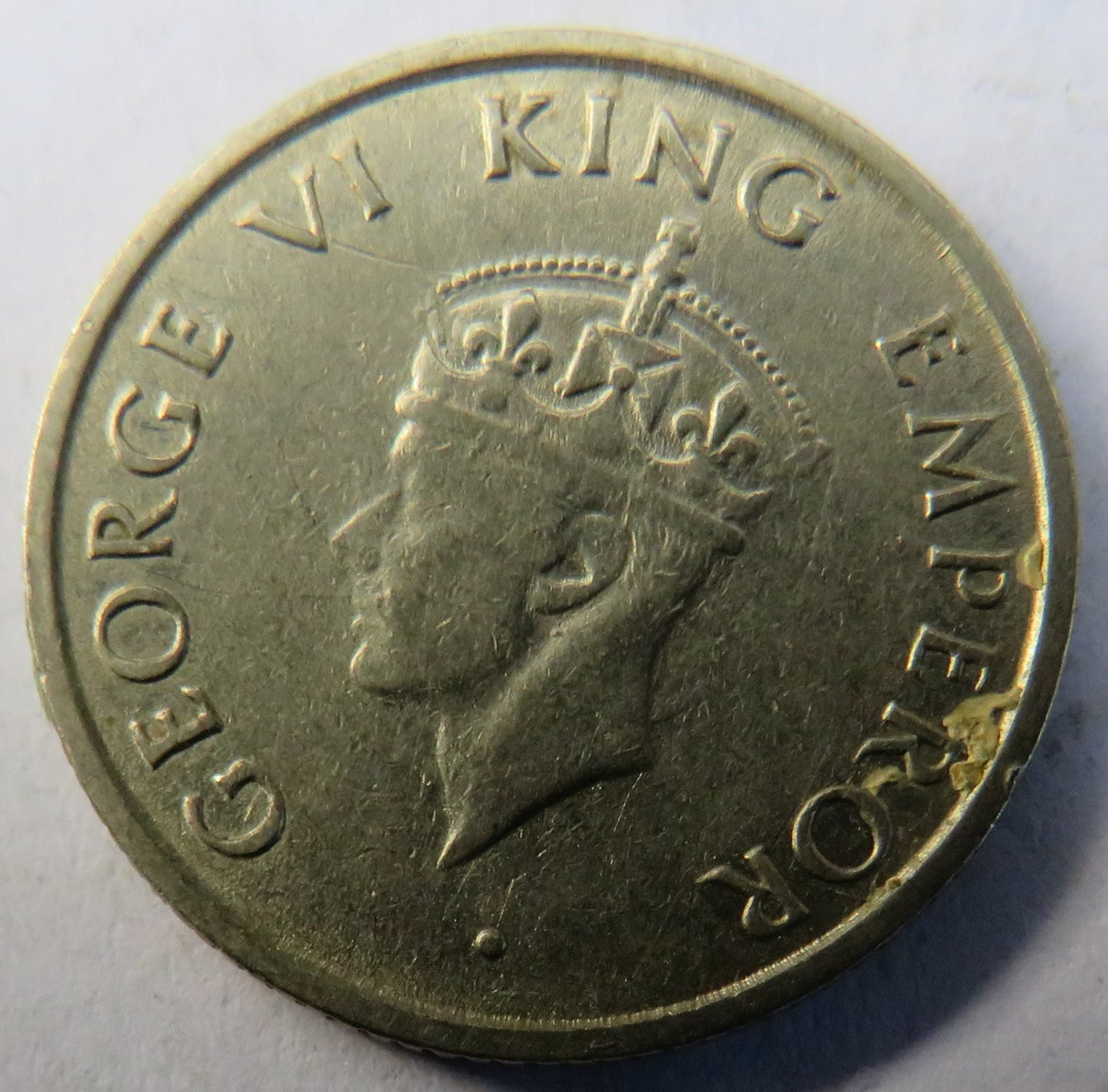 1947 King George VI India 1/4 Rupee Coin
