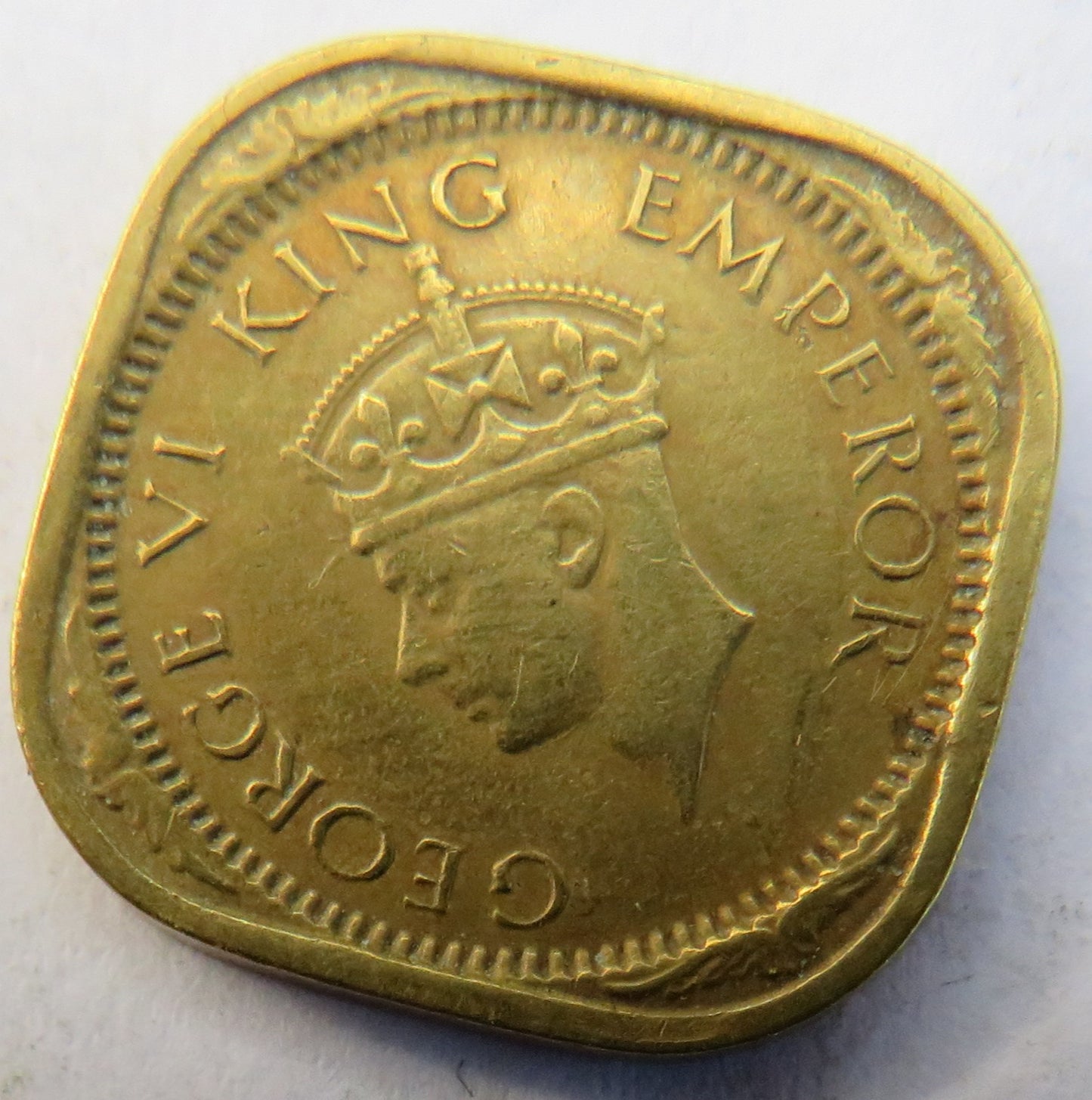 1943 King George VI India 1/2 Anna Coin
