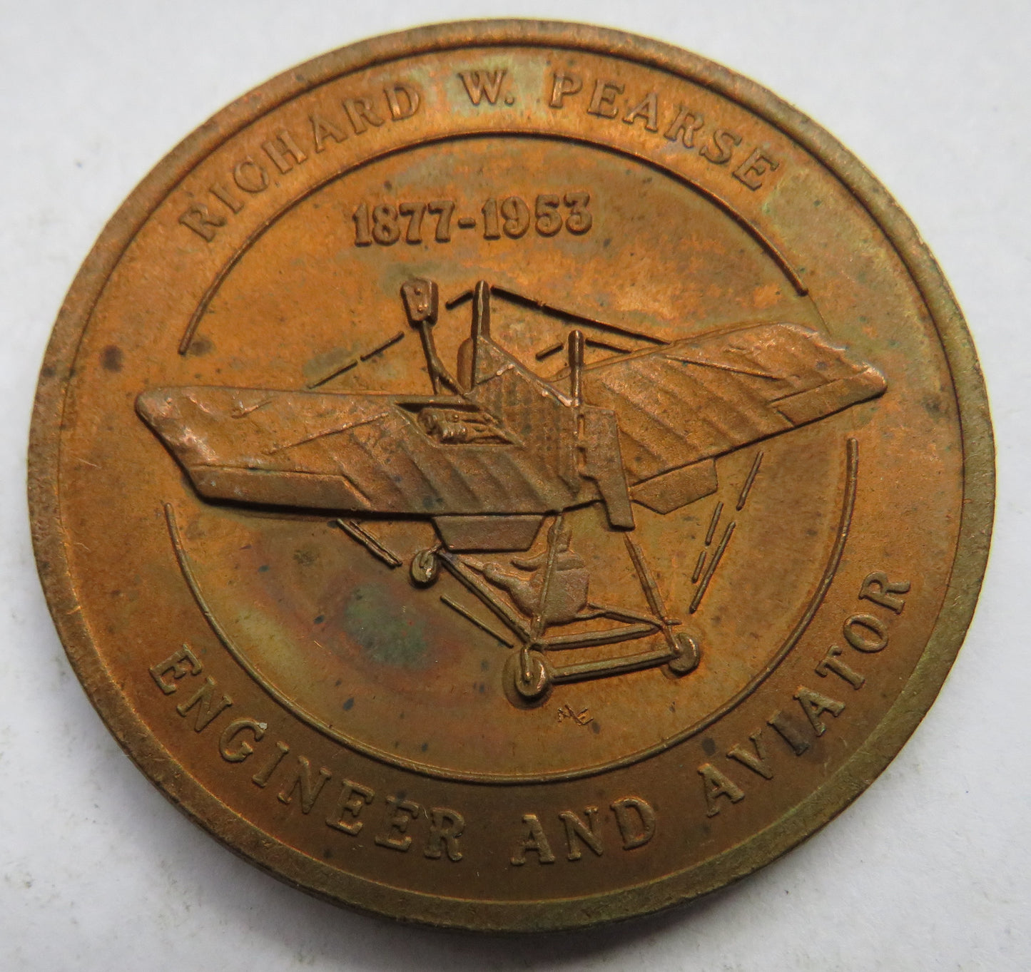 1877-1953 Richard W Pearse Engineer and Aviator Auckland New Zealand Souvenir Medal