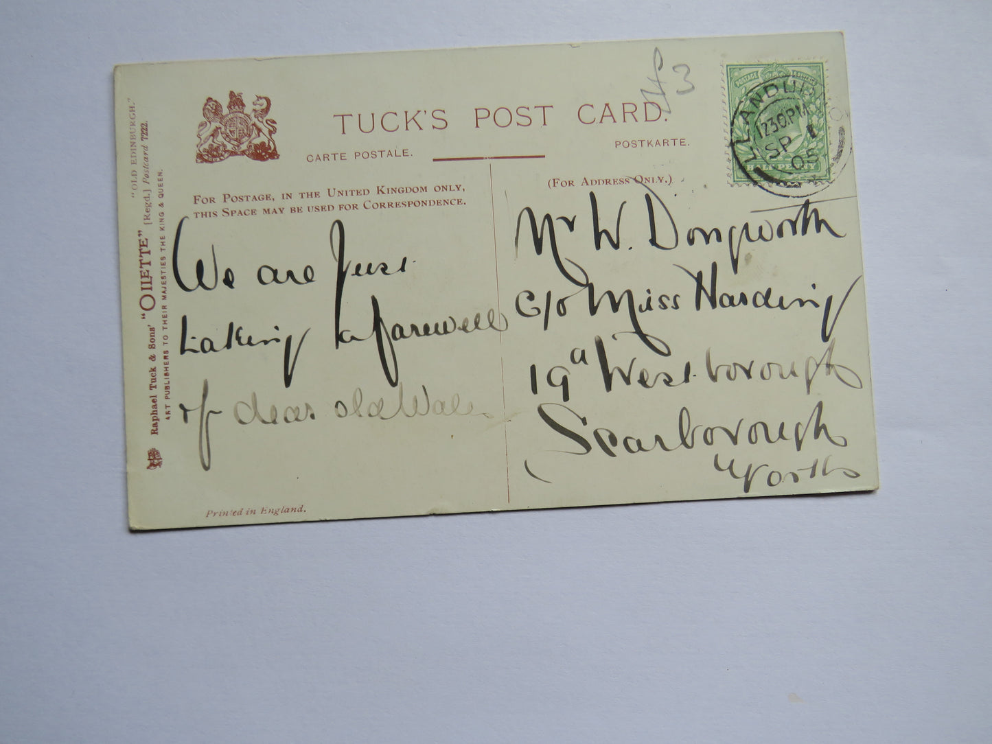 Vintage Postcard of Old Edinburgh, Mercate Cross, 1905
