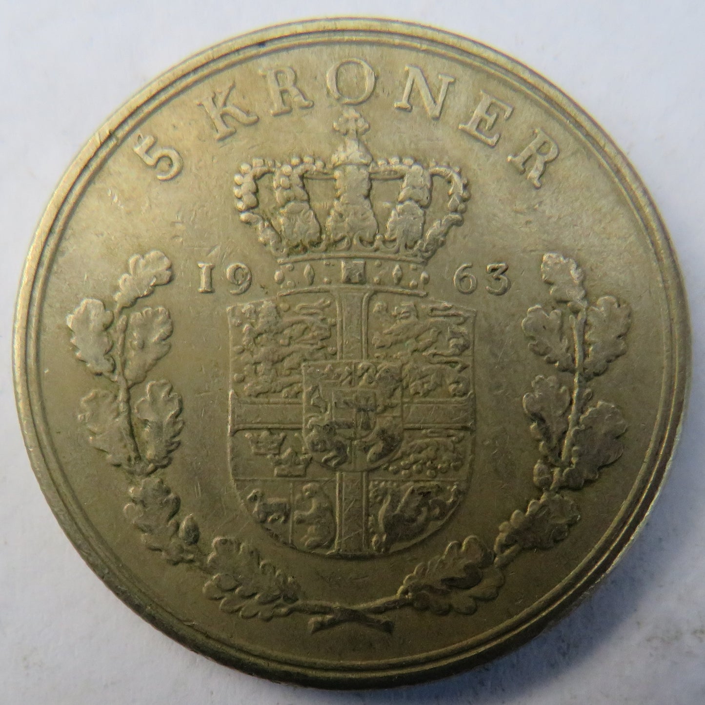 1963 Denmark 5 Kroner Coin