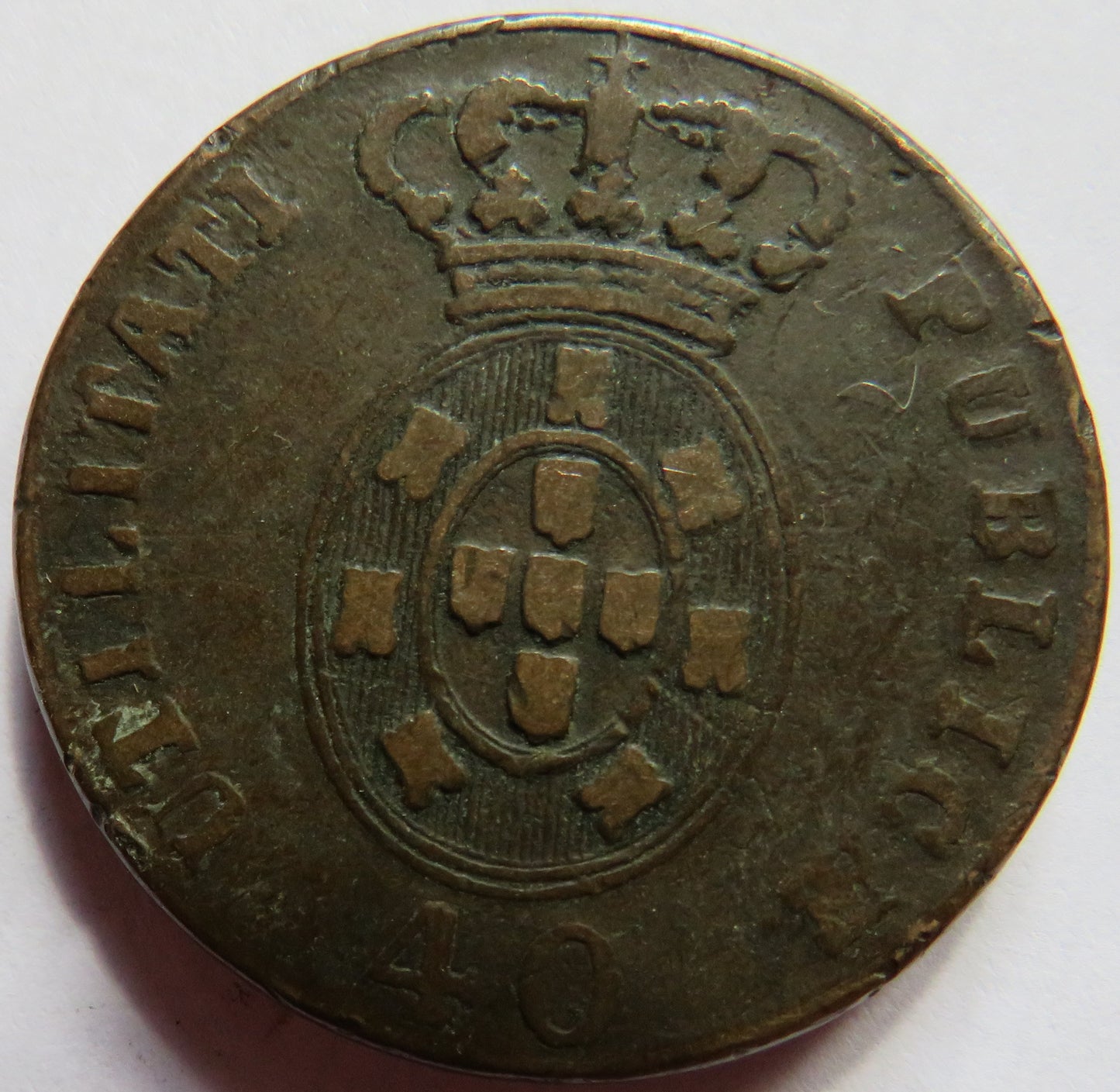 19thC Portugal 40 Reis Coin