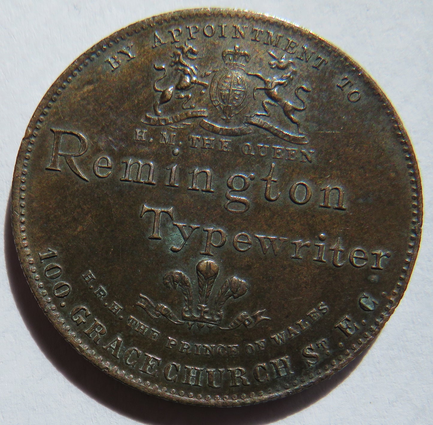 1896 Four Generations of the British Royal Family Remington Typewriter Medal