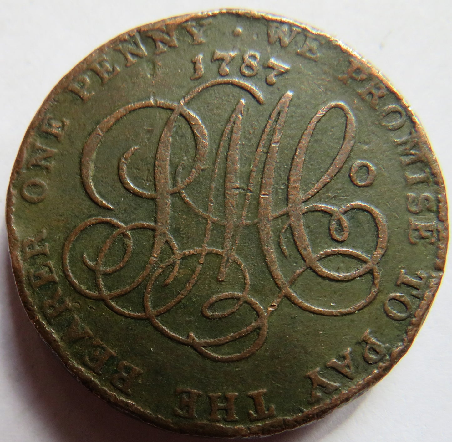 1787 Liverpool, London & Anglesey One Penny Token Druids Head