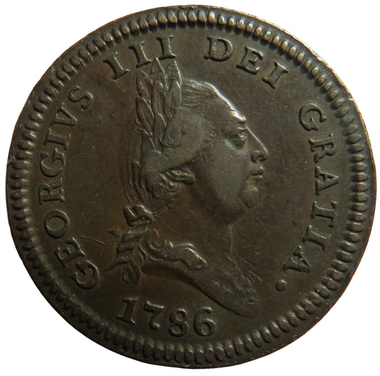 1786 Isle of Man One Penny Coin Excellent Condition