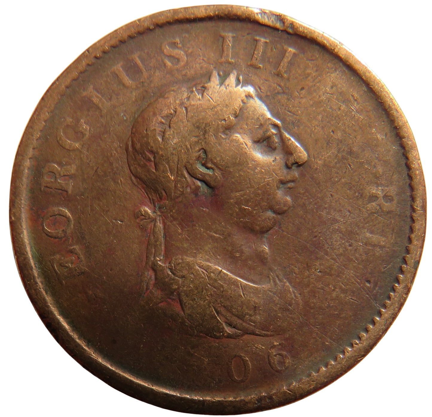 1806 King George III One Penny Coin - Great Britain