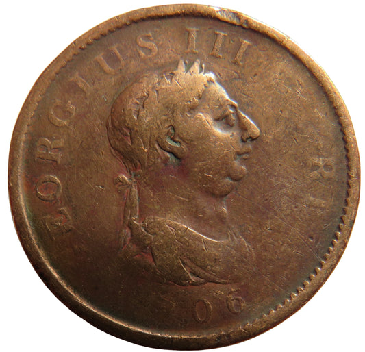 1806 King George III One Penny Coin - Great Britain
