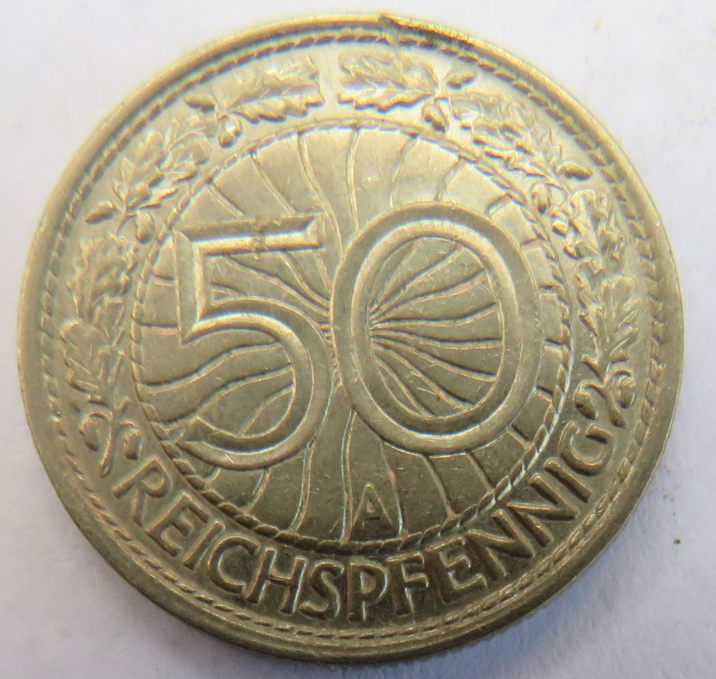 1928-A Germany - Weimar Republic 50 Reichspfennig Coin