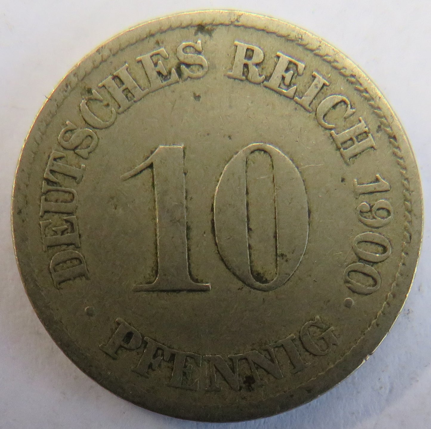 1900-J Germany 10 Pfennig Coin