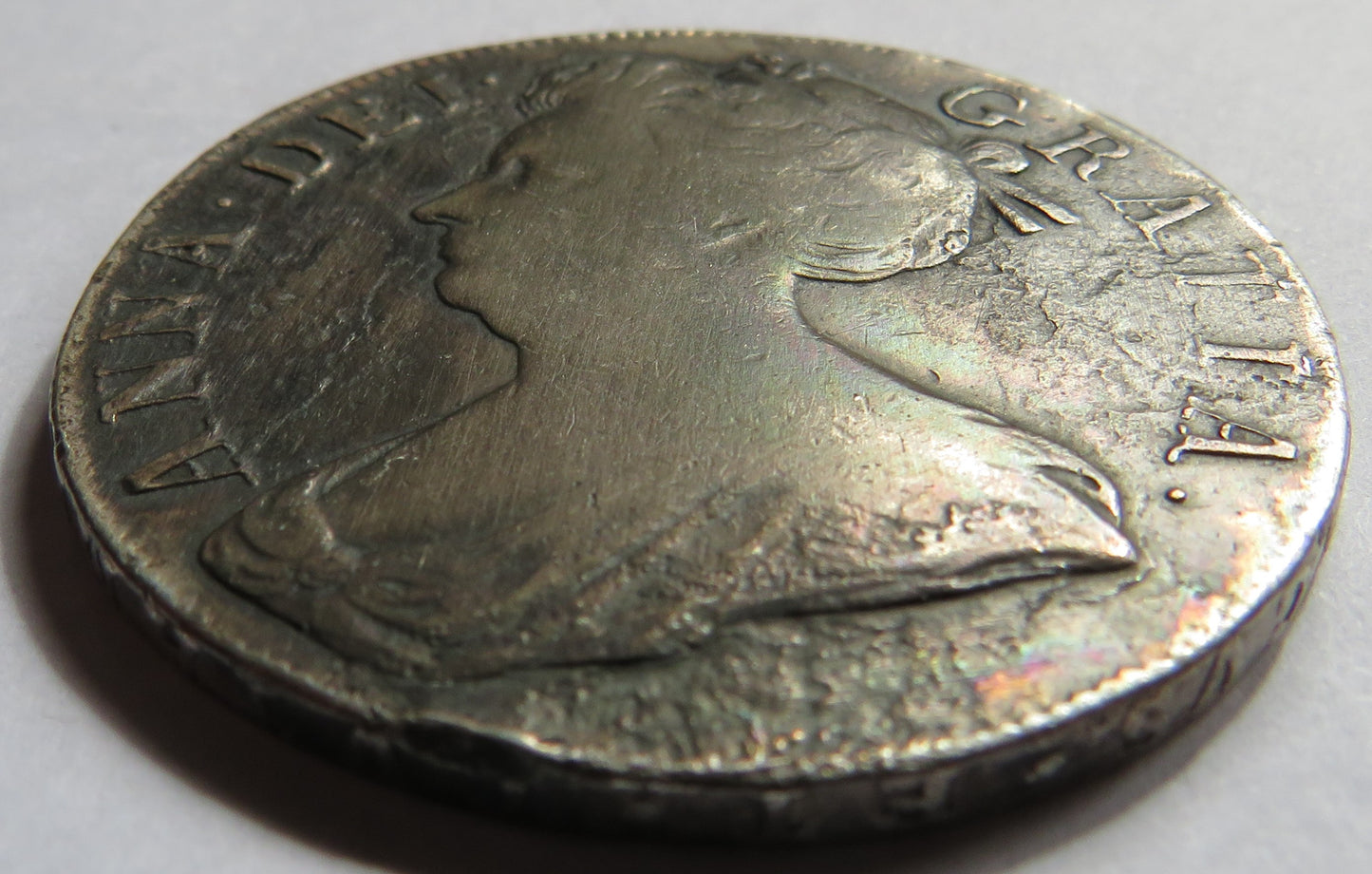 1707 Queen Anne Silver Crown Coin - Great Britain