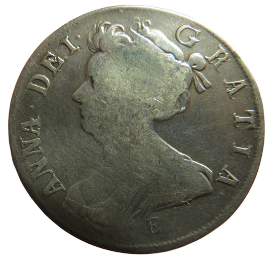 1707-E Queen Anne Silver Halfcrown Coin - Great Britain