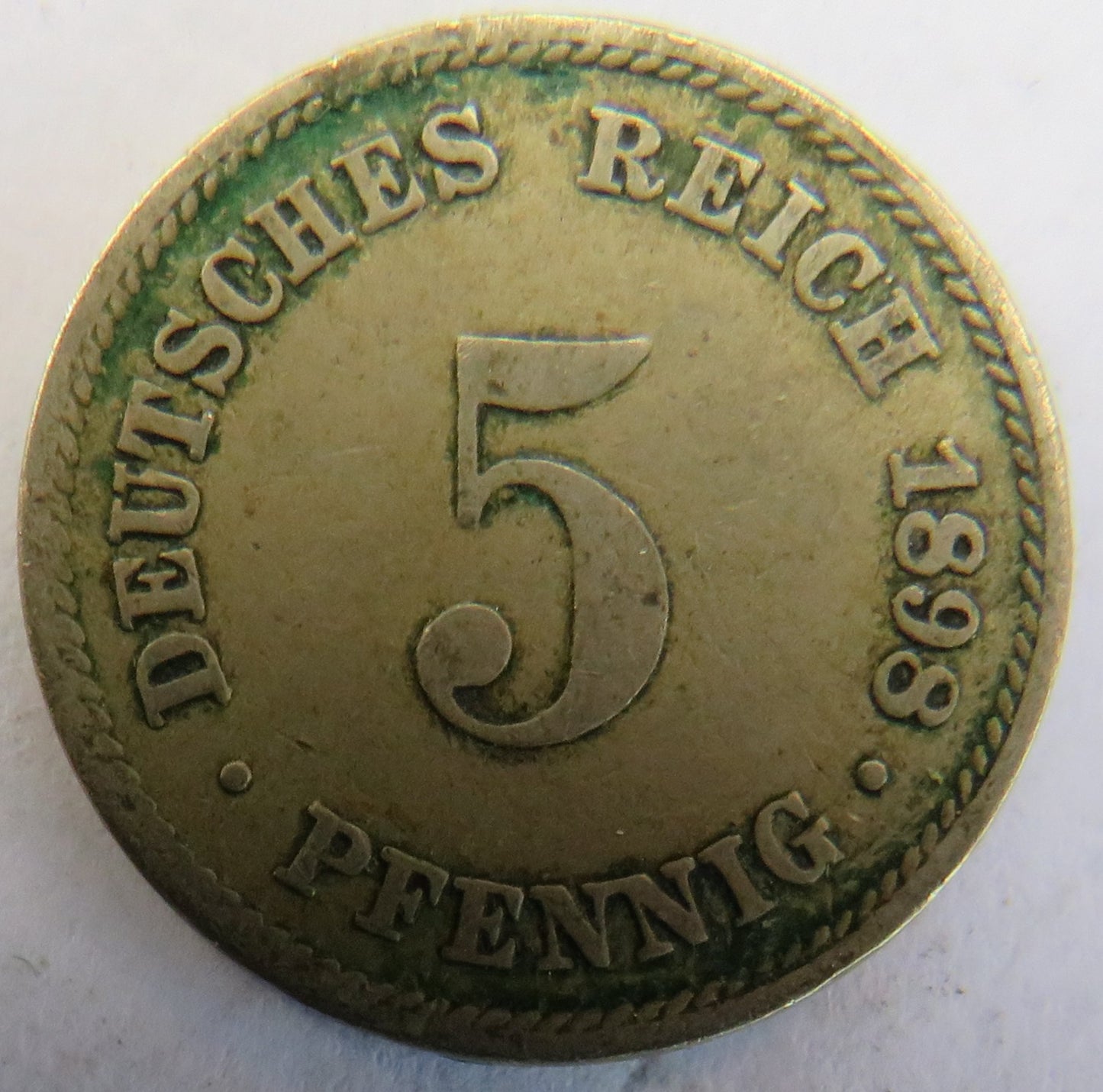 1898-J Germany 5 Pfennig Coin