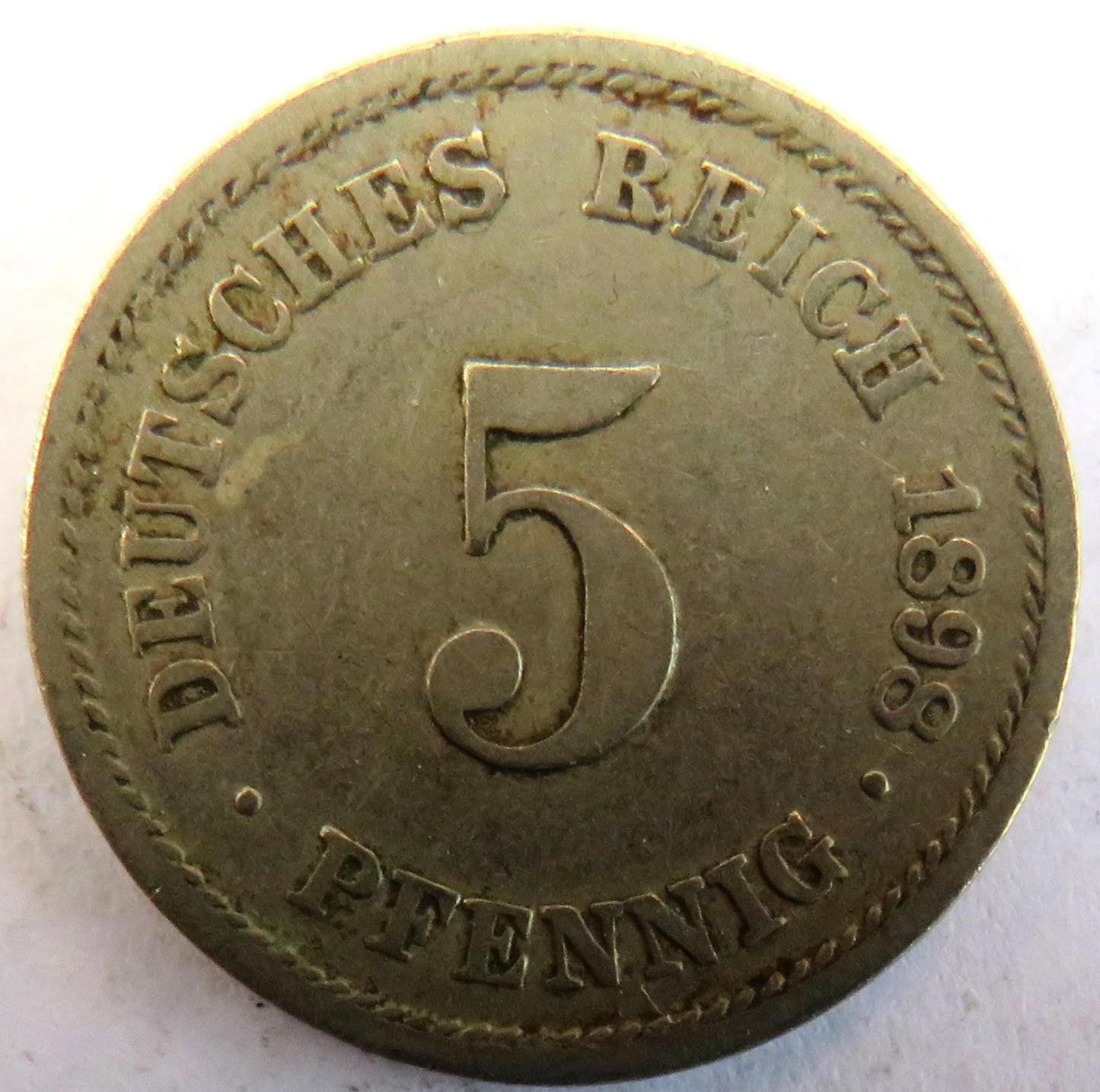 1898-F Germany 5 Pfennig Coin