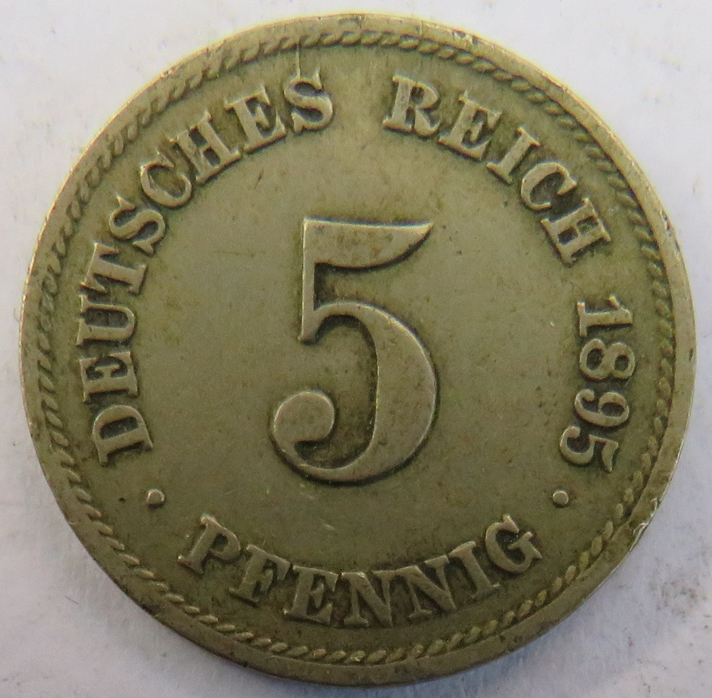1895-F Germany 5 Pfennig Coin