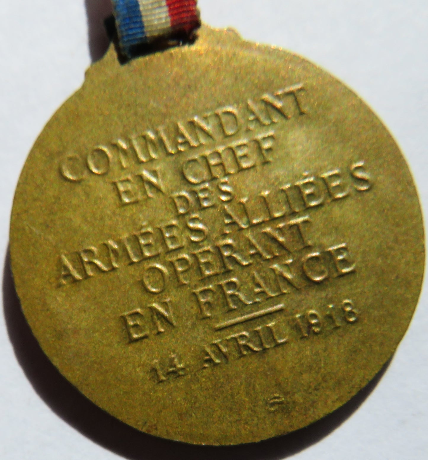 French WWI Medal Marechal Foch Commandant En Chief Des Armes Alliees Operant En France 1918