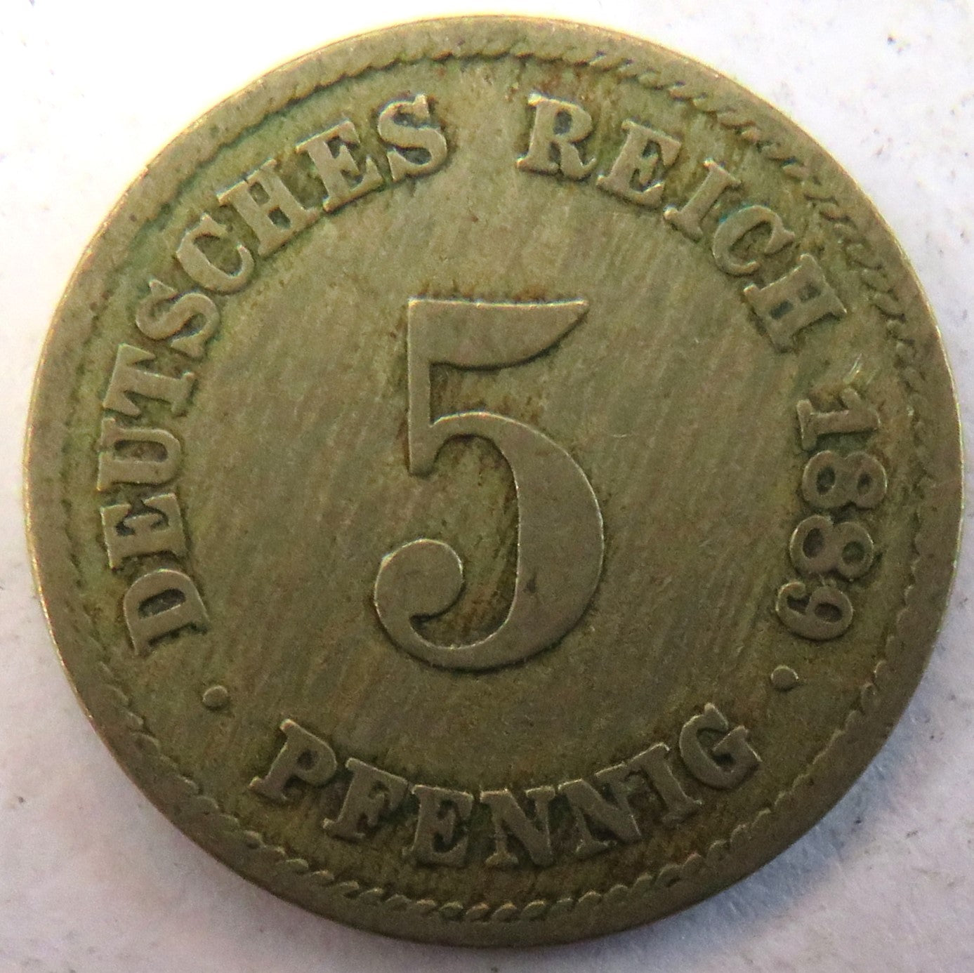 1889-G Germany 5 Pfennig Coin