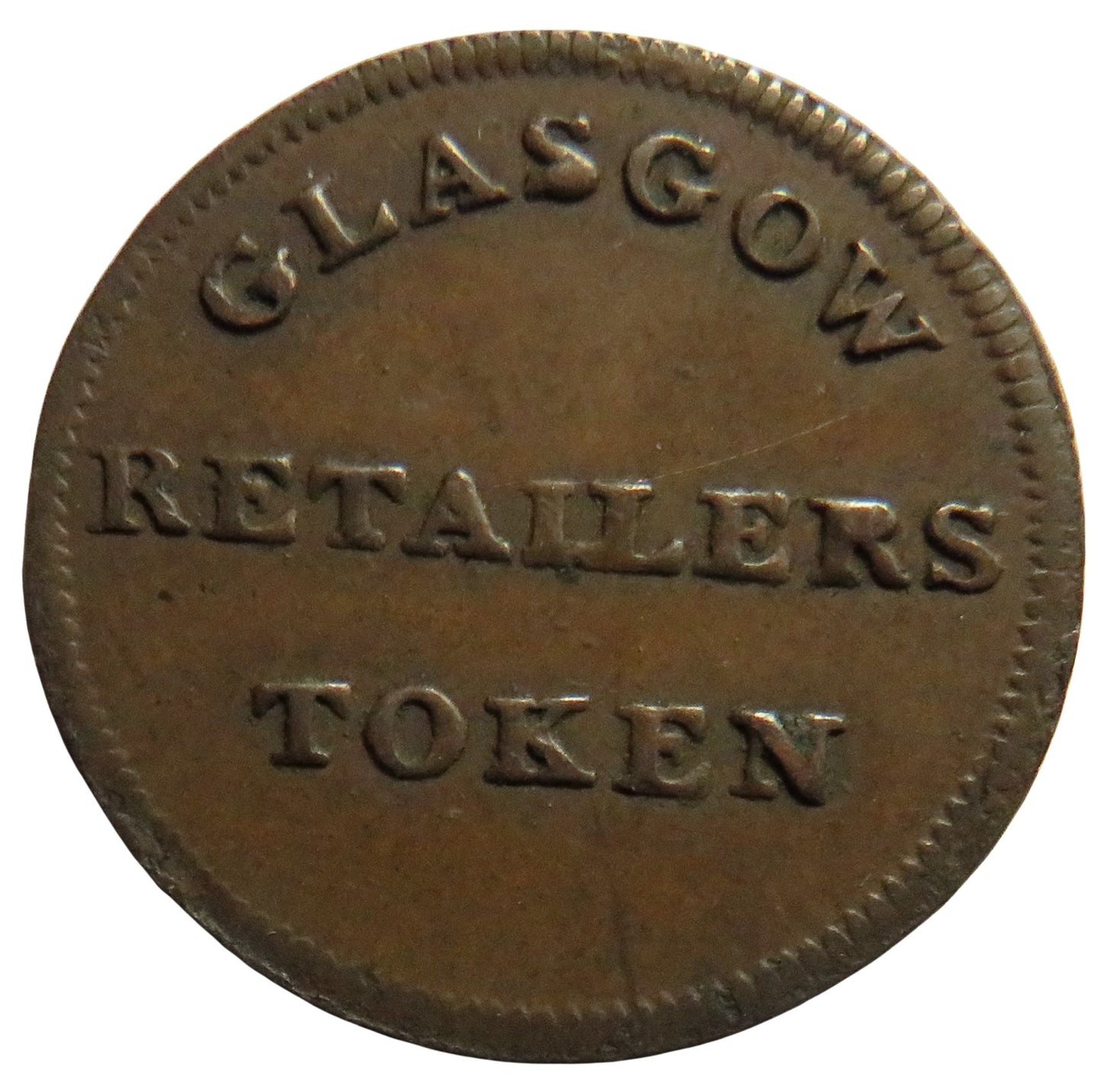 1828 Glasgow Retailers One Farthing Token