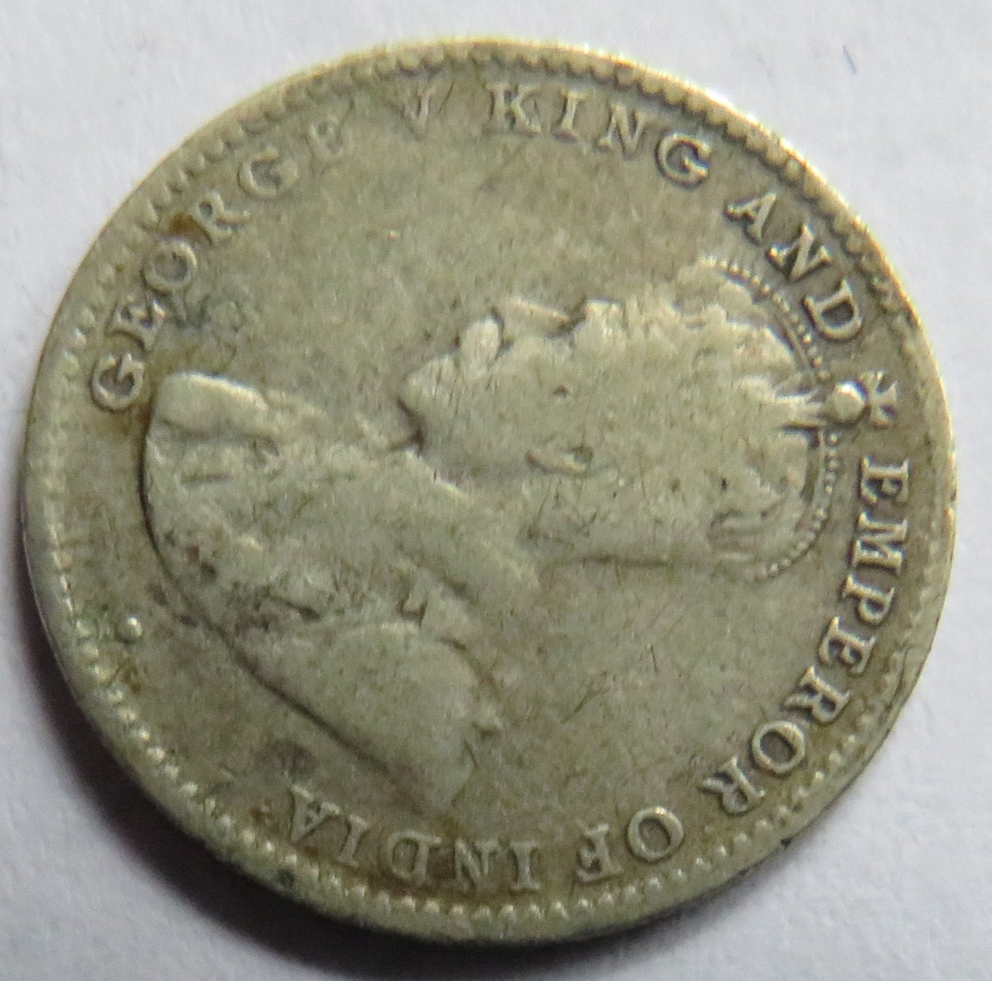 1914 King George V Ceylon Silver 10 Cents Coin