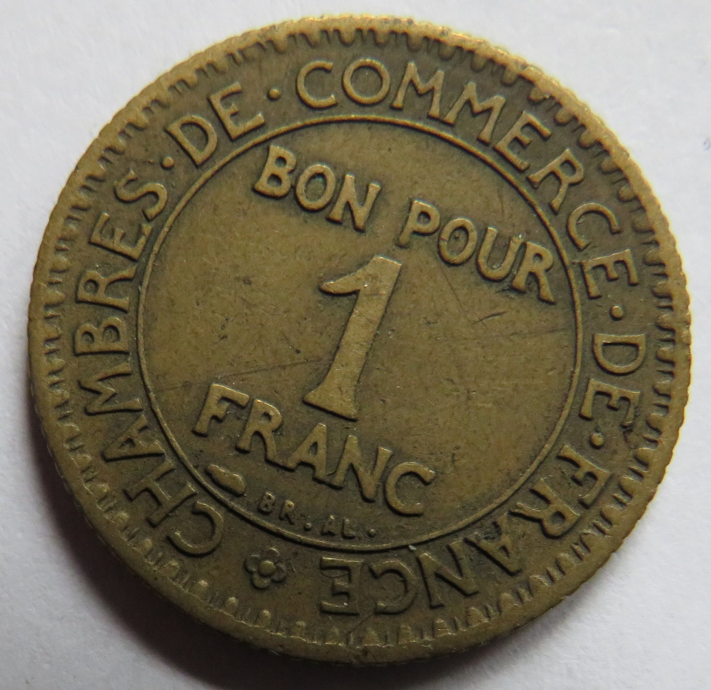1924 France One Franc Coin