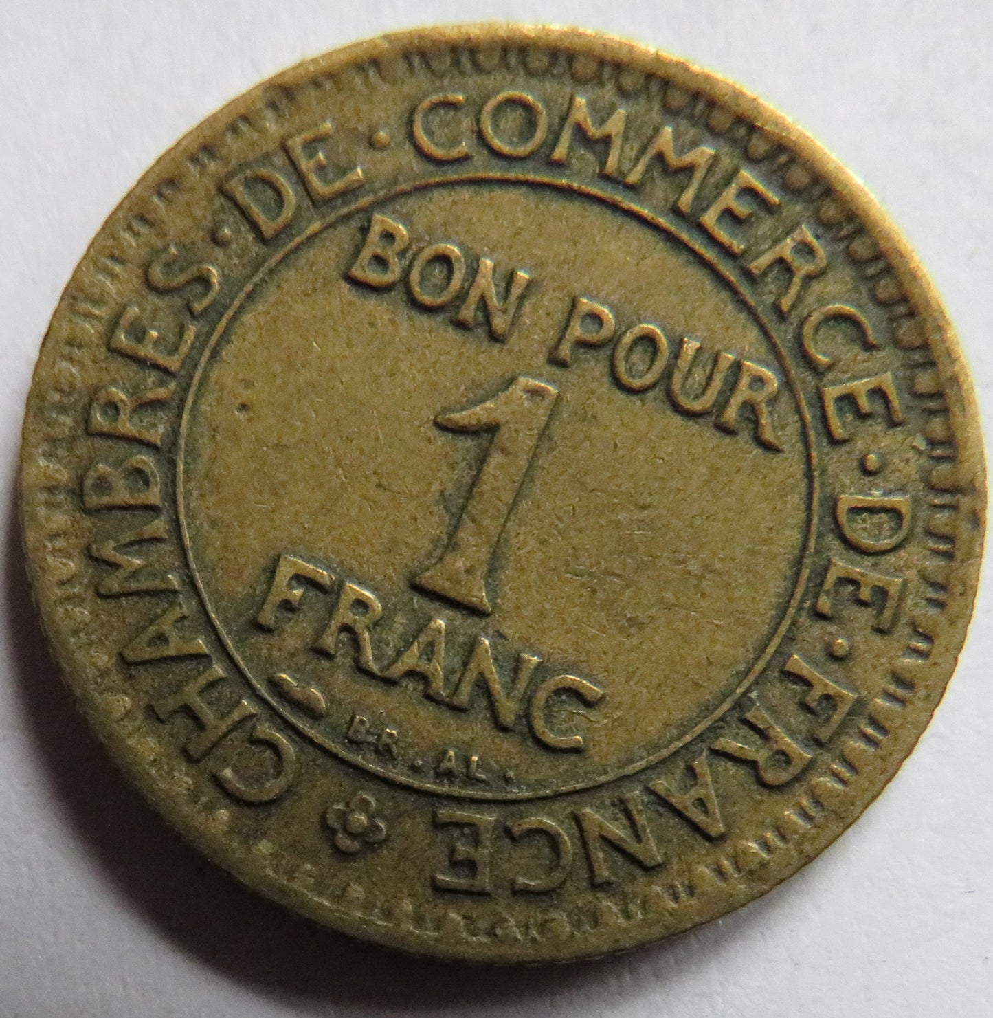 1923 France One Franc Coin