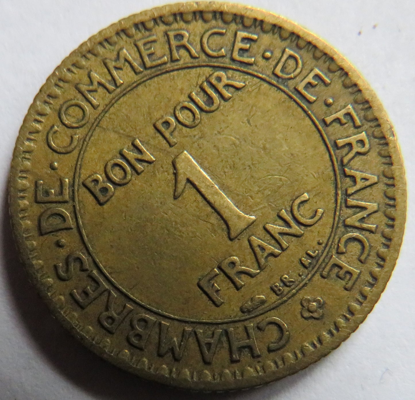 1923 France One Franc Coin