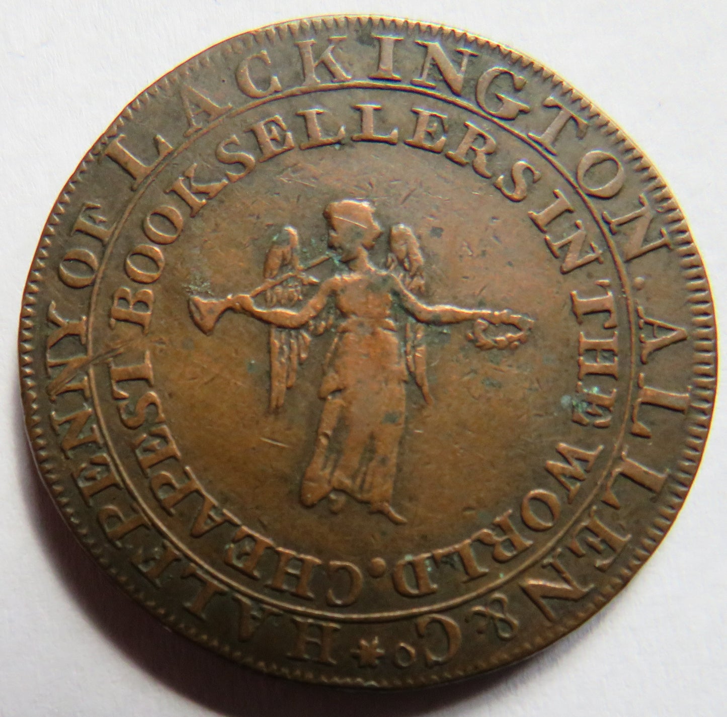 1794 J. Lackington Allen Halfpenny Token Cheapest Booksellers In The World