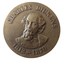 Load image into Gallery viewer, 1812-1870 Charles Dickens Large Commemorative Medal
