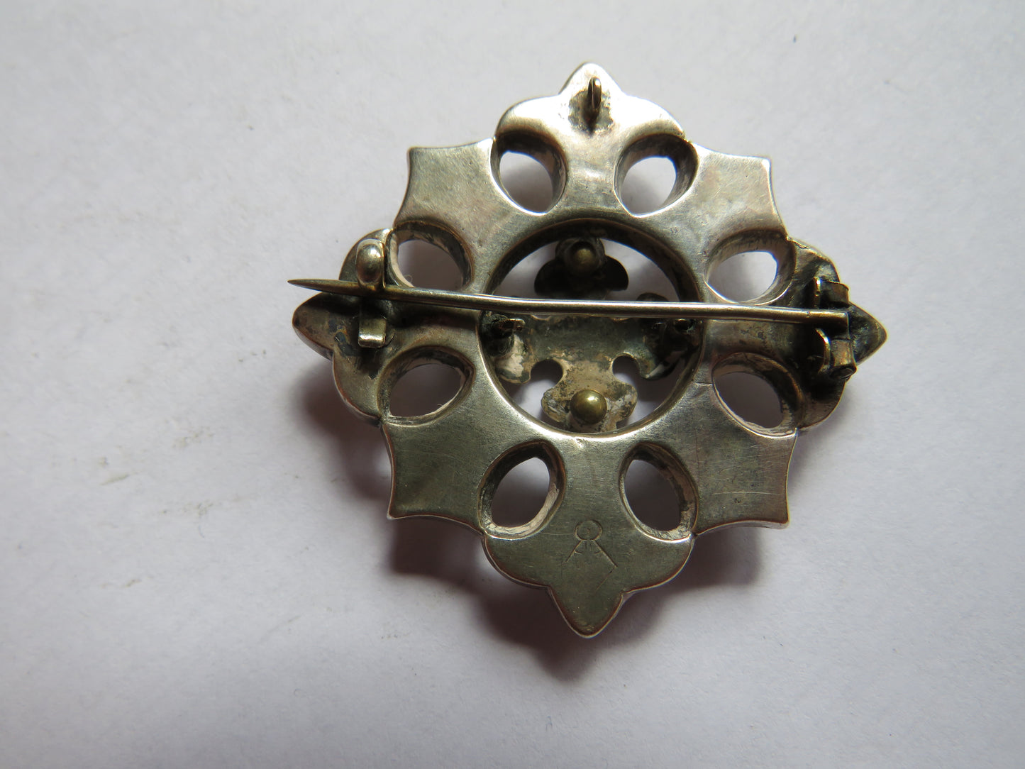 Antique White Metal / Silver Brooch