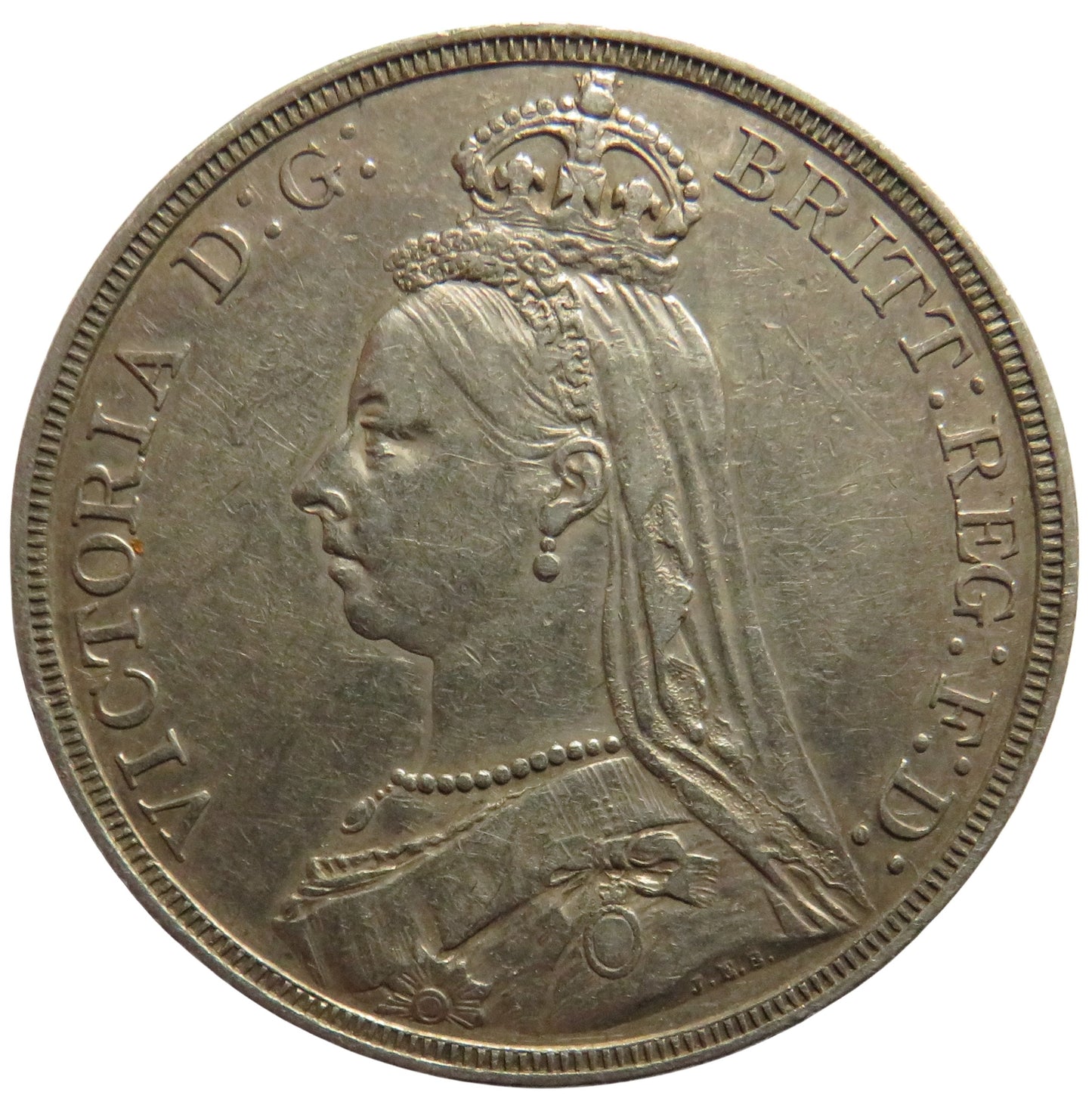1887 Queen Victoria Jubilee Head Silver Crown Coin
