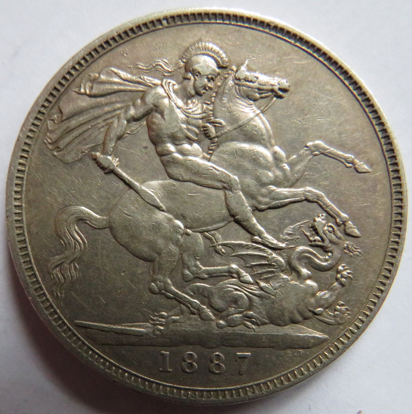 1887 Queen Victoria Jubilee Head Silver Crown Coin