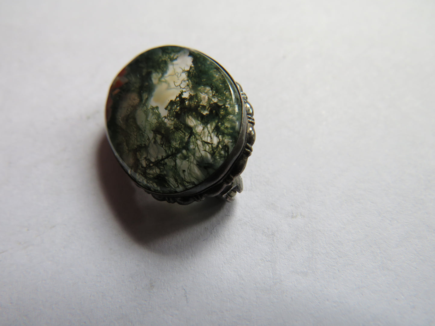Vintage / Antique Moss Agate Small Brooch