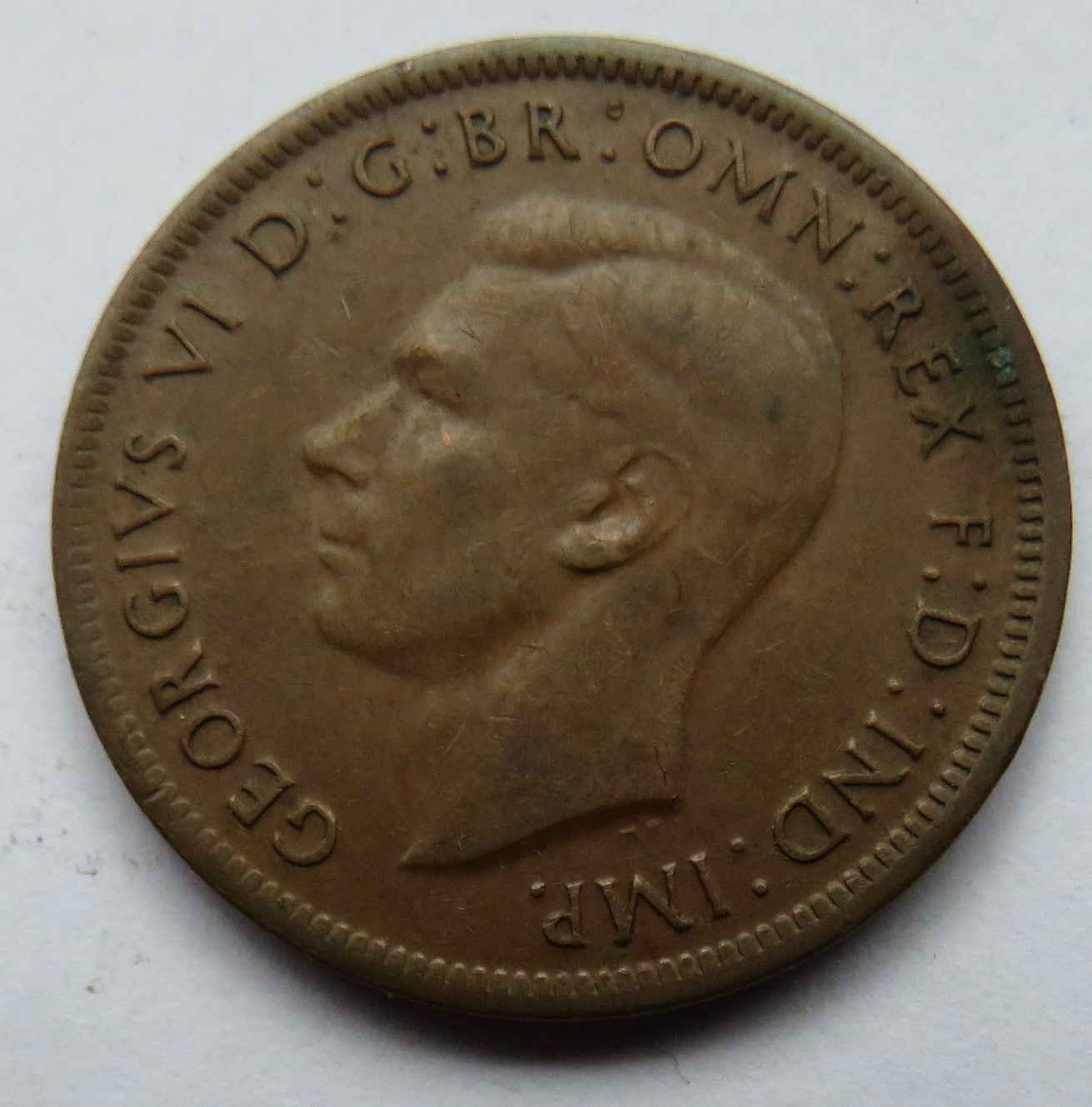 1943 King George VI Australia Halfpenny Coin