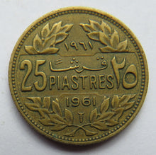 Load image into Gallery viewer, 1961 Lebanon 25 Piastres Coin
