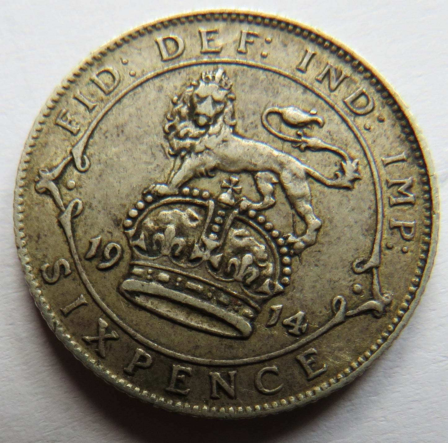 1914 King George V Silver Sixpence Coin - Great Britain