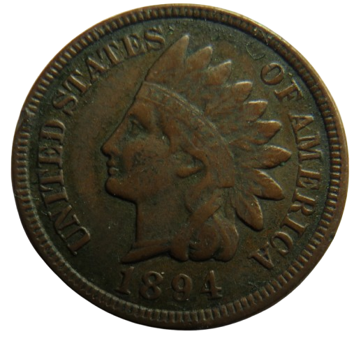 1894 United States of America Indian Head One Cent Coin