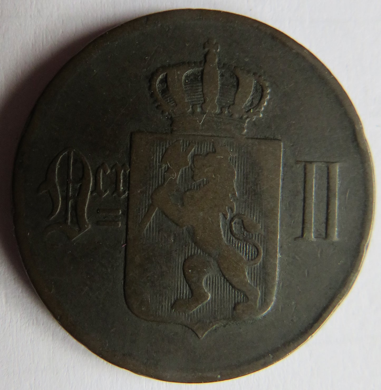 1876 Norway 5 Øre Coin