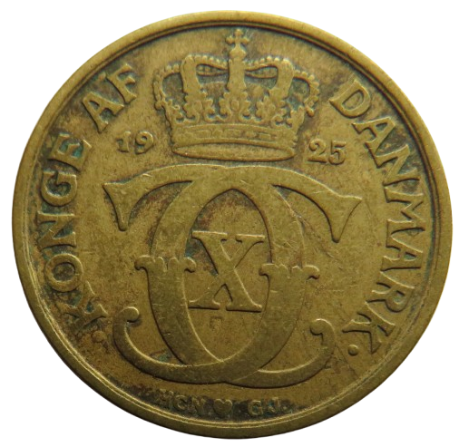 1925 Denmark One Krone Coin